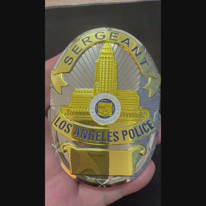 Réplica de la placa de sargento de la policía de Los Ángeles (LAPD), utilería de película, número personalizable