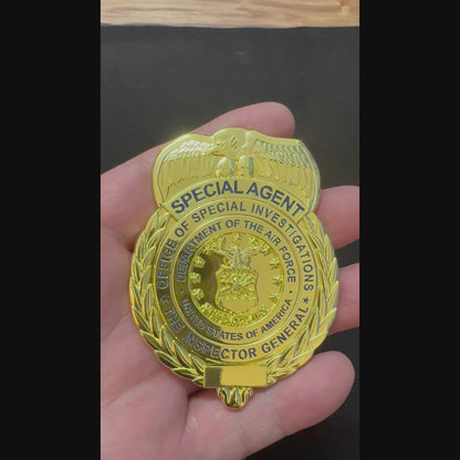 US AFOSI/OSI Air Force Office of Special Investigations Special Agent Badge Replik Filmrequisiten Anpassbare Nummer