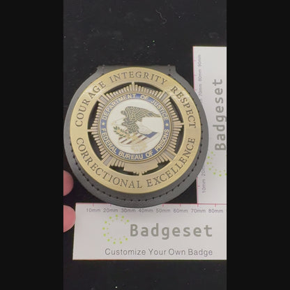 Department of Justice Federal Bureau of Prisons Badge anpassbare Nummer