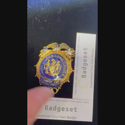 NYPD New York Polizeiabzeichen Replik, Filmrequisiten, 3 Sterne