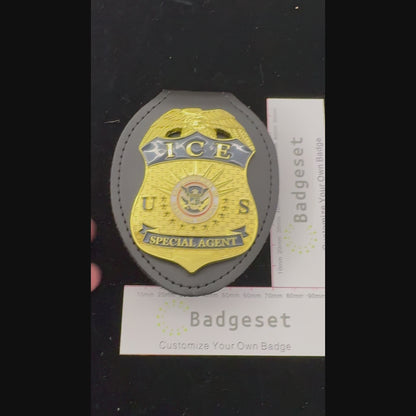 Réplica de Placa de Agente Especial de ICE de EE. UU. Accesorios de Cine Número Personalizable