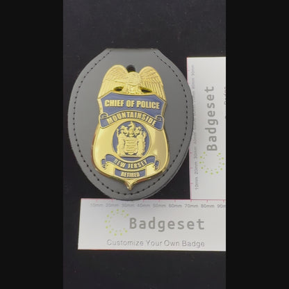 New Jersey Mountain Side Pensionierter Polizeichef Replik Film Requisiten Personalisierbares Anstecker