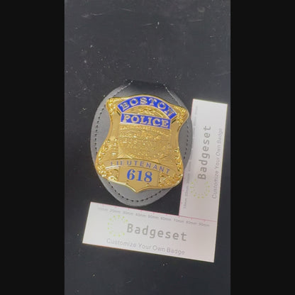 Boston Police Lieutenant Badge Replica Movie Props With Number 618