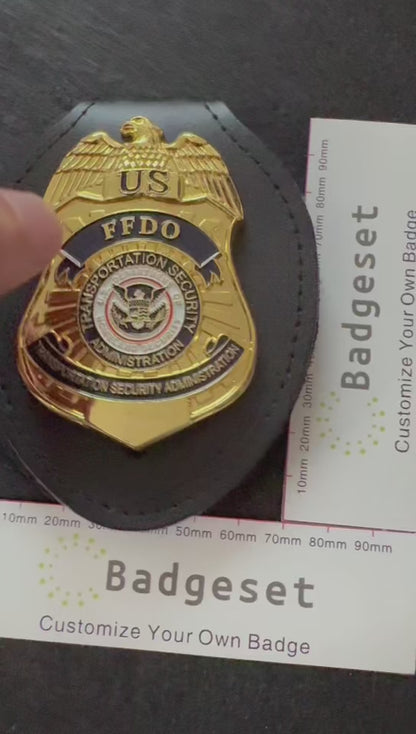 U.S.Transportation Security Administration FFDO BADGE Customize Number Movie Props