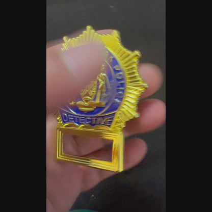 New York Police Detective Badge Replica Movie Props Customizable Number