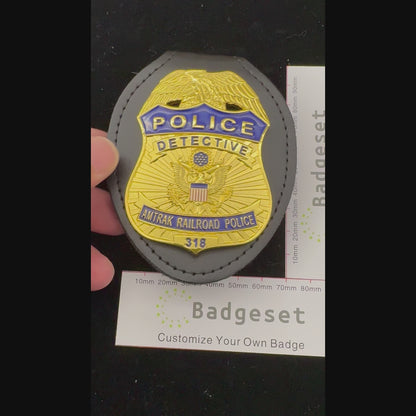 APD Railroad Detective Police Badge Replica Movie Props With #318