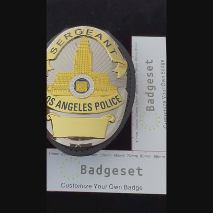 Réplica de la placa de sargento de la policía de Los Ángeles (LAPD), utilería de película, número personalizable
