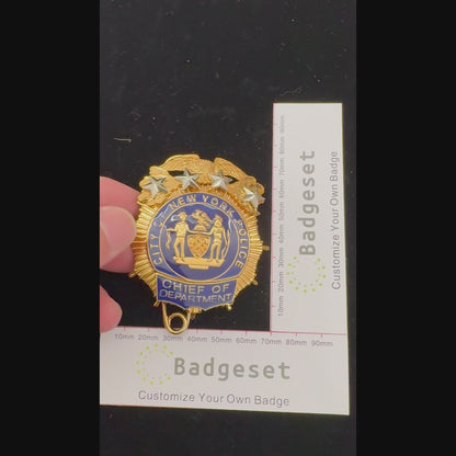 NYPD New York Polizeiabzeichen Replik, Filmrequisiten, 4 Sterne